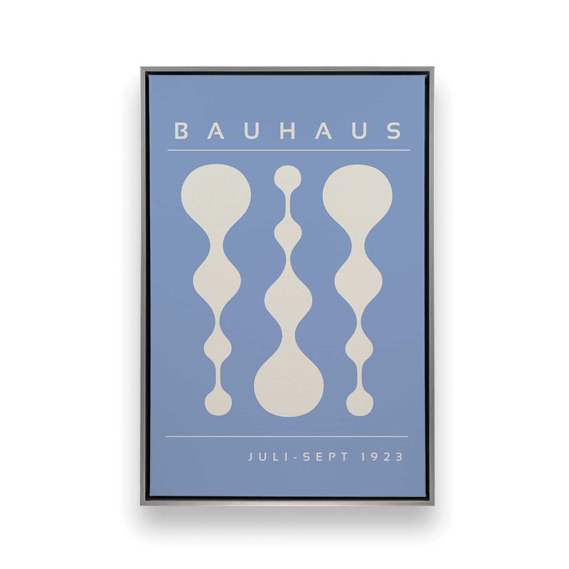 «Blue Retro Bauhaus», affiche sur toile encadrée, H 18,75 po x l 12,75 po x P 1,75 po, Chrome poli
