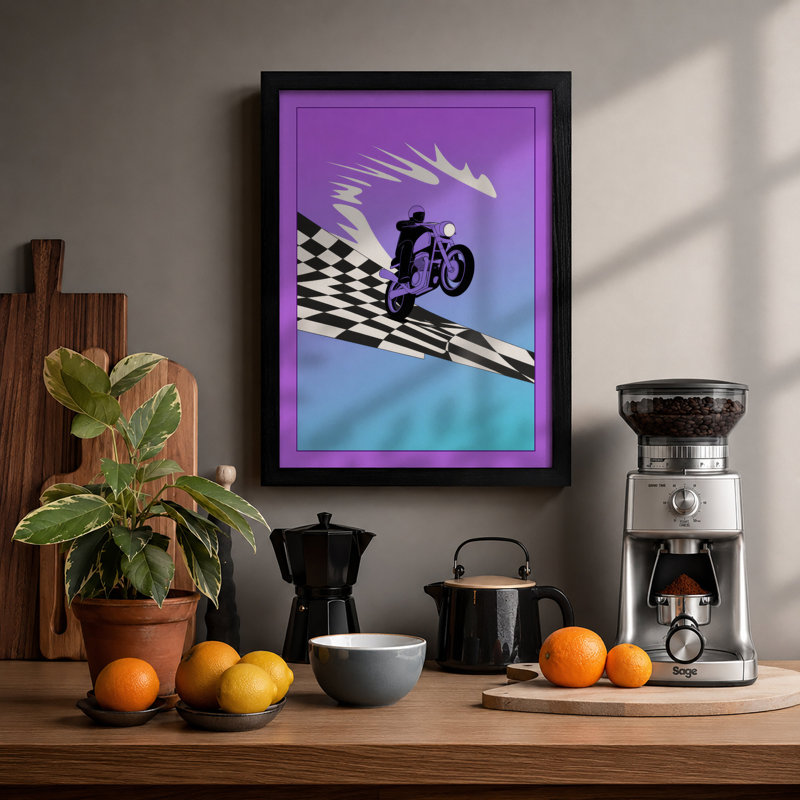 Stunt Rider Ascent Modern - Framed Print, A1 - 84.1 x 59.4 cm, Black