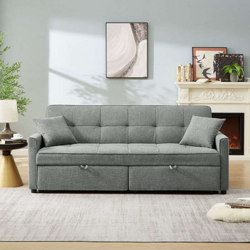 Canapé-lit moderne convertible de 83,47 pouces en tissu 3 1, pour salon, appartement, bureau