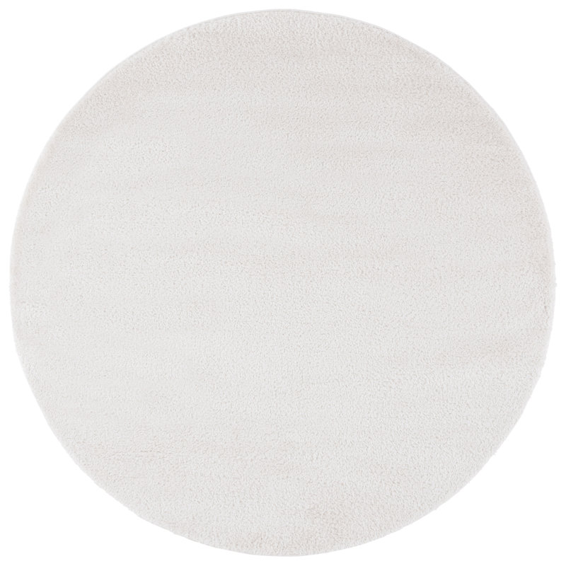 Tapis ivoire à poils longs Penelope 540, Rond 6 pi 7 po