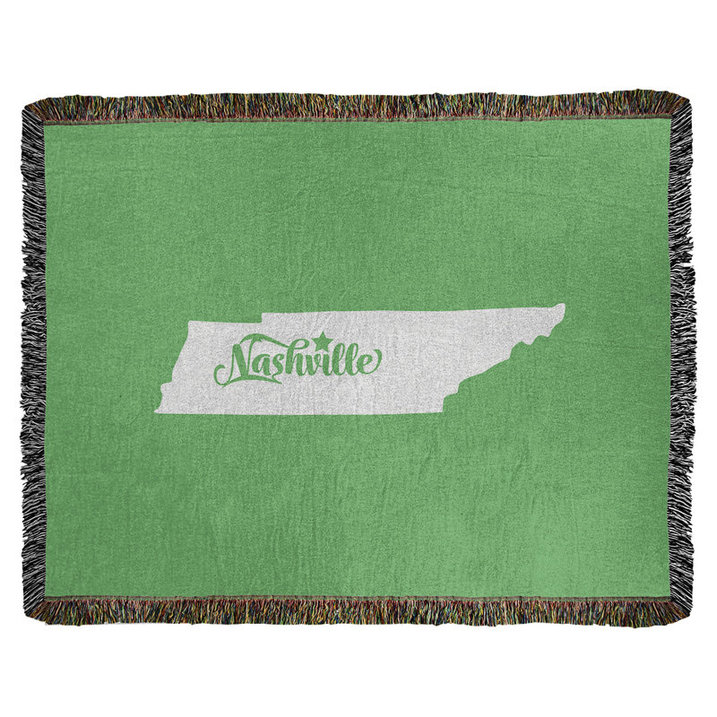 Jeté en coton tissé tennessee nashville, l 37 po x L 52 po, Vert