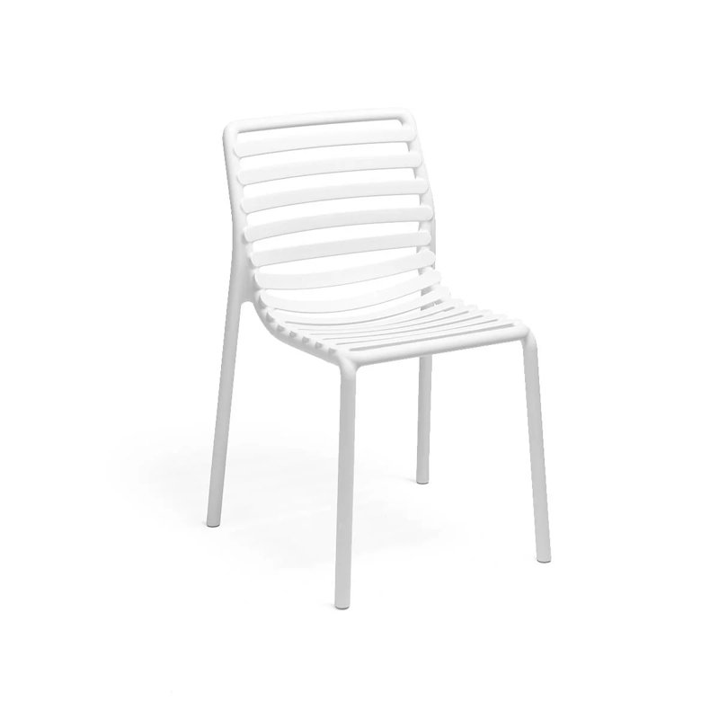 Doga Outdoor Dining Side Chair, White