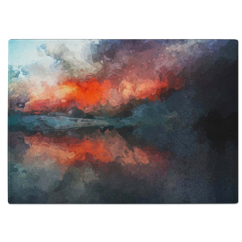 Tempered Glass Storm Approaching Chopping Board, 28.5 cm W x 20 cm L