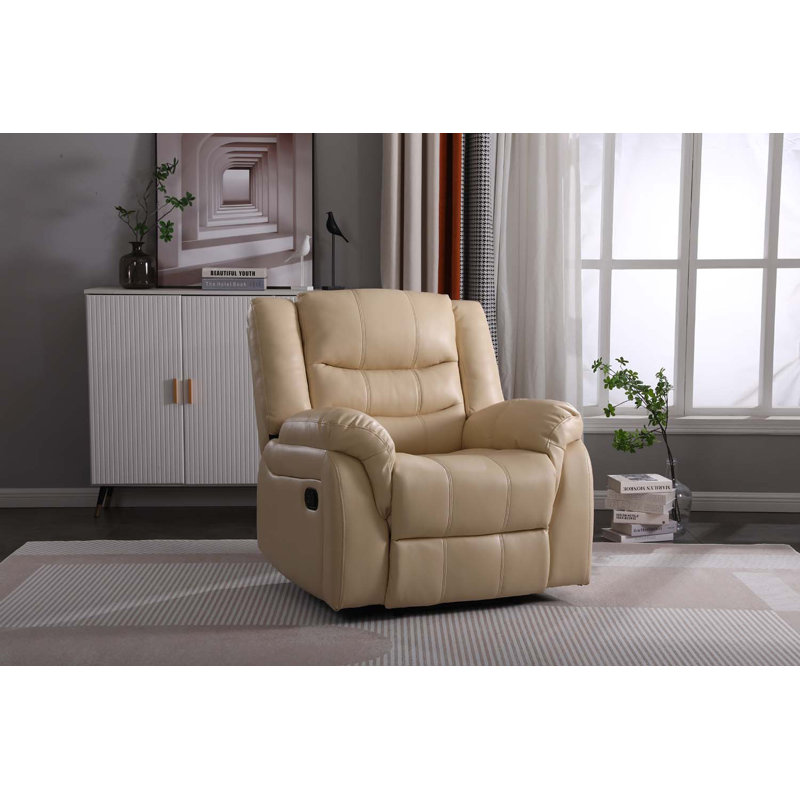 Rolnik 95cm Wide Standard Recliner, Cream Leather Match