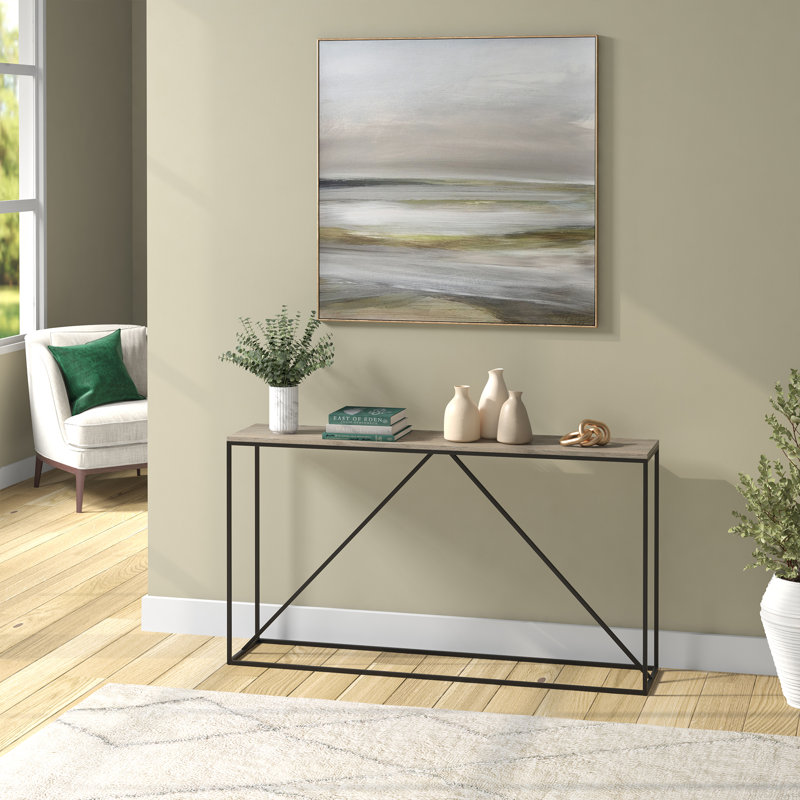 Nia Console Table, Grey Wash, 30" H x 55" W x 11.75" D