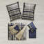 Draps simples à motif écossais bleu marine et taupe-127242595