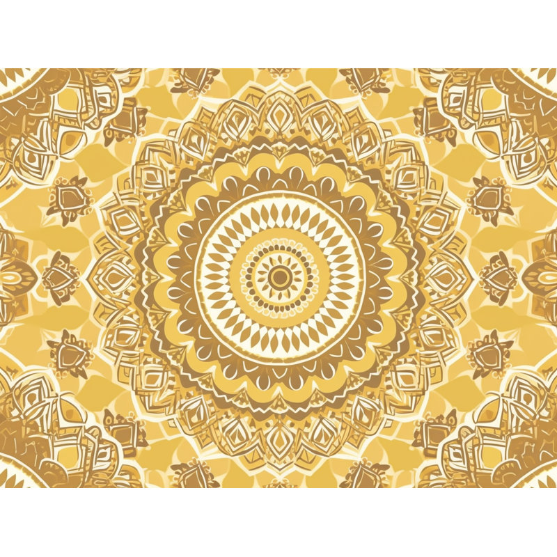 Machine Printed Throw Blanket, 80" L x 60" W, Floral, Yellow/Beige
