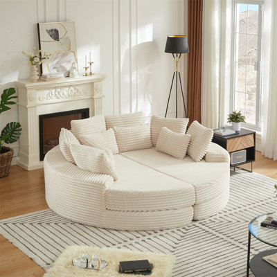 78.5-Inch Corduroy Round Oversized Recliner