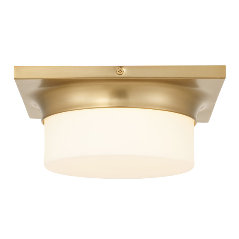 10-in Antique Brass LED Flush Mount