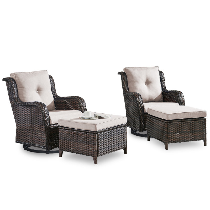 Chaise d'extérieur Elga, Brun, Beige