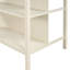 Îlot de cuisine en bois massif pour petits appartements - Blanc crème, chariot en bois d'hévéa avec plateau spacieux en noyer et blanc crème