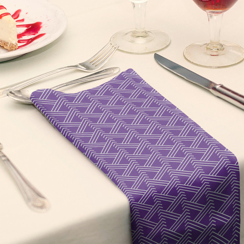 Serviette de table en coton Zig Zag, Mauve, Croisé en coton, H 0,1 po x l 10 po x P 10 po