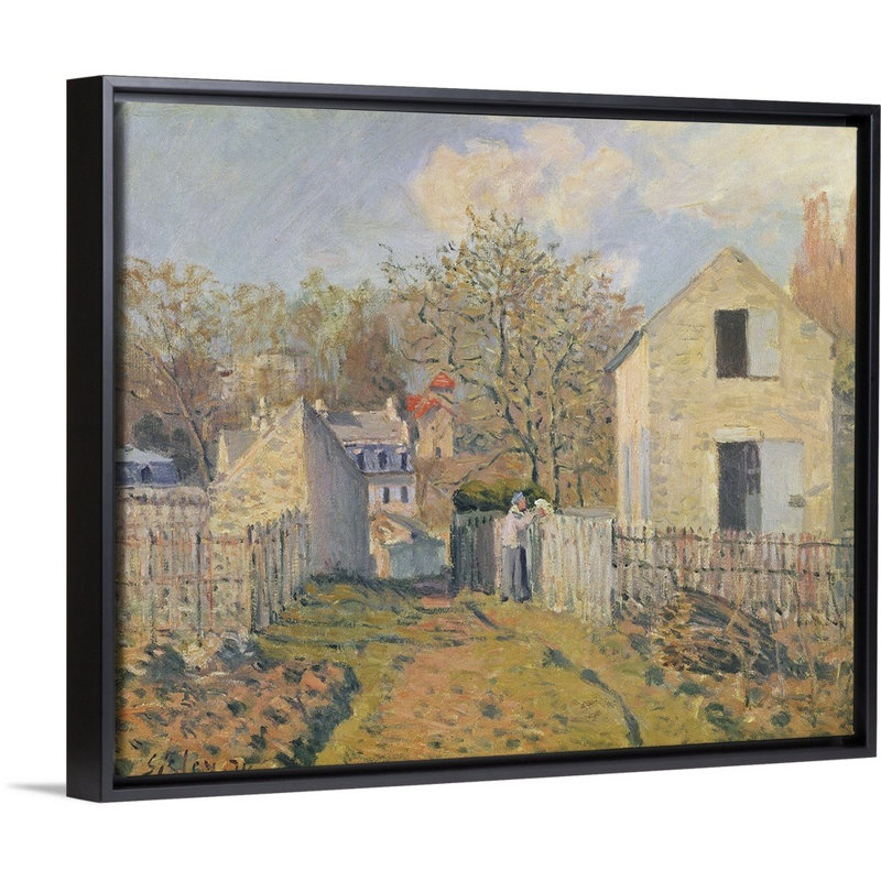 Village of Neighbours, 1872 par Alfred Sisley - reproduction d'art sur toile, H 26 po x l 32 po x P 1,75 po