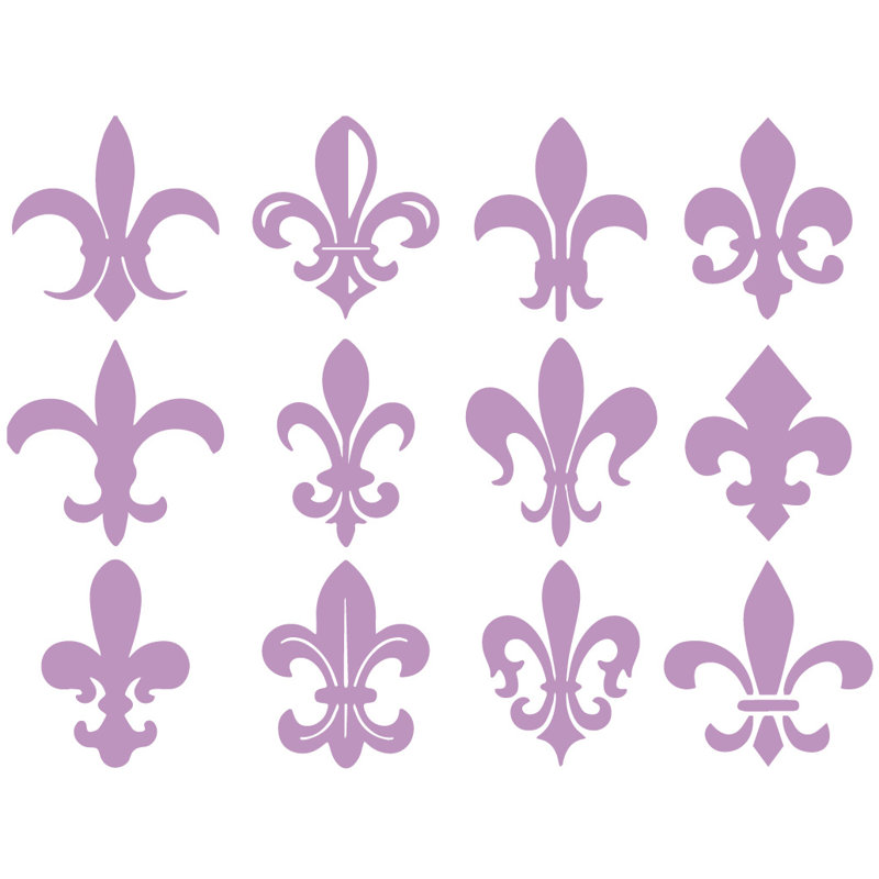 Décalcomanie murale motif fleur du lis, H 24 po x l 32 po x P 0,01 po, Lilas