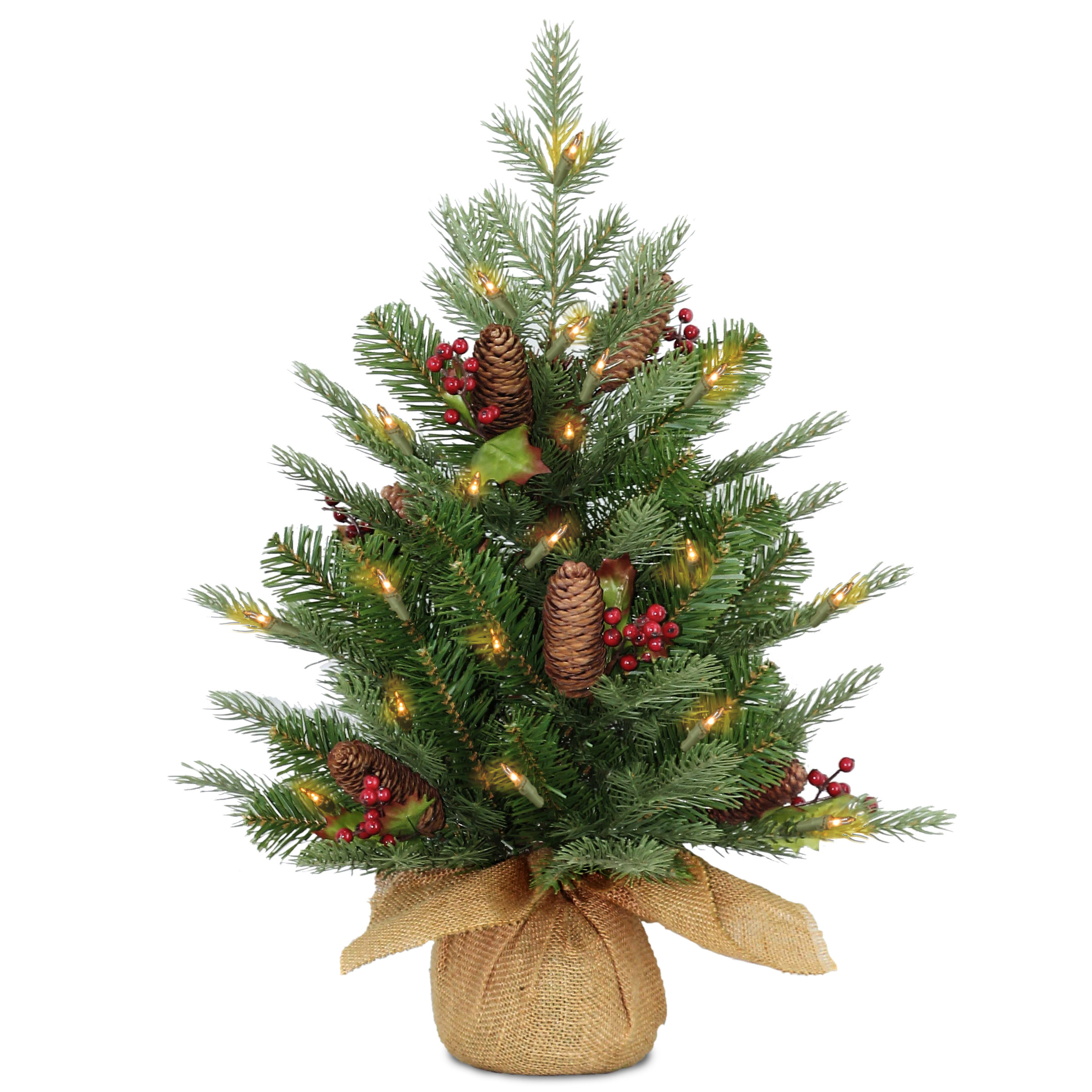  Mercury Glass Christmas Tree, 2-Pack Lighted Xmas Tree