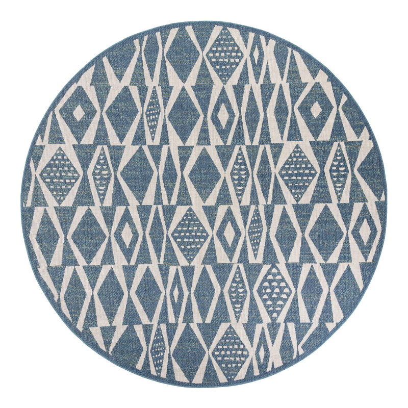 Geometric Indoor / Outdoor Rug, Round 10'