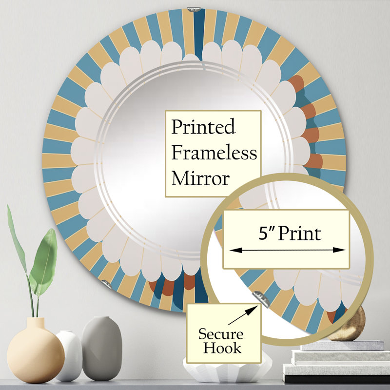 Camion - Miroir mural moderne rond, 24 po x 24 po