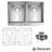 Pro Series 33'' L Double Bowl Stainless Steel Kitchen Sink
