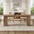 79-Inch Farmhouse Dining Table, Large Kitchen Table with Storage Shelves, Rectangular Shape for Dining Room & Kitchen