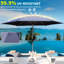 Parasol de terrasse de 7,5 pi avec protection et inclinaison, idéal pour la vie à l'extérieur, soleil bleu marine durable, inclinaison à bouton-poussoir, jardin, terrasse, cour, plage