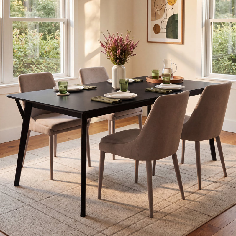 Evanston 71" Wood Dining Table, Black