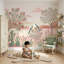 Décoration murale pastel désert paysage floral botanique amovible oiseaux-331447874-331447876
