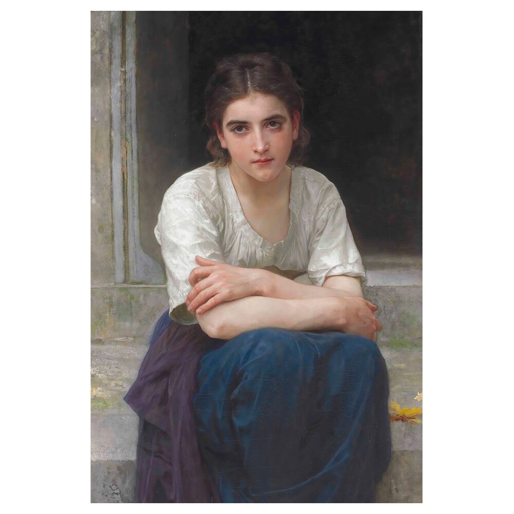 Leinwanddruck Träumend an der Schwelle von William Bouguereau