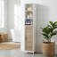 Armoire autoportante en lin de couleur chêne chêne l 13,14 po x H 68 po x P 10,4 po Stockholm