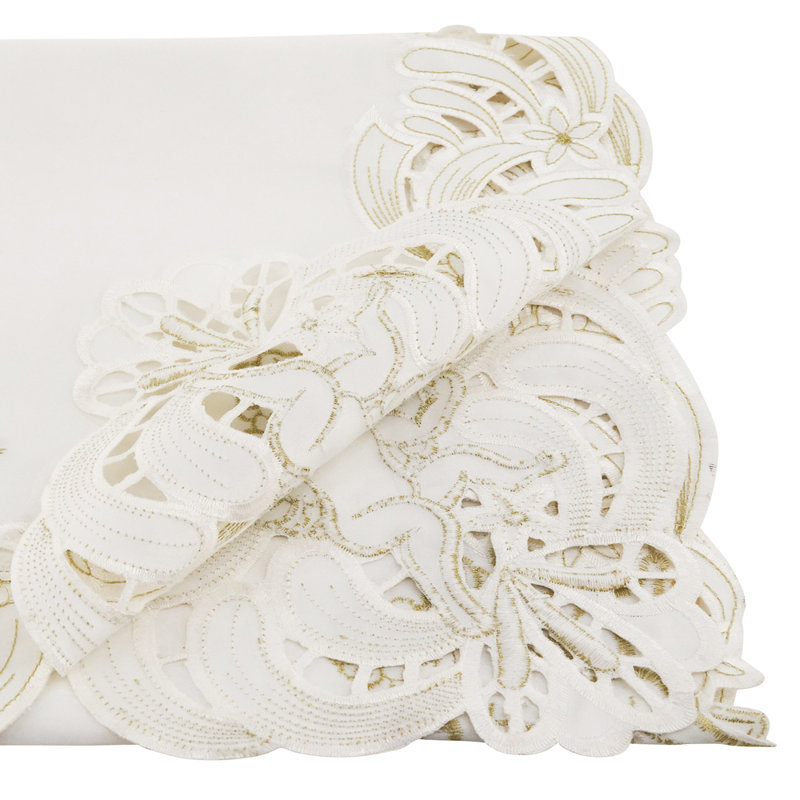 Tryston Cupid Design Tablecloth, Ivory, 120" x 65"
