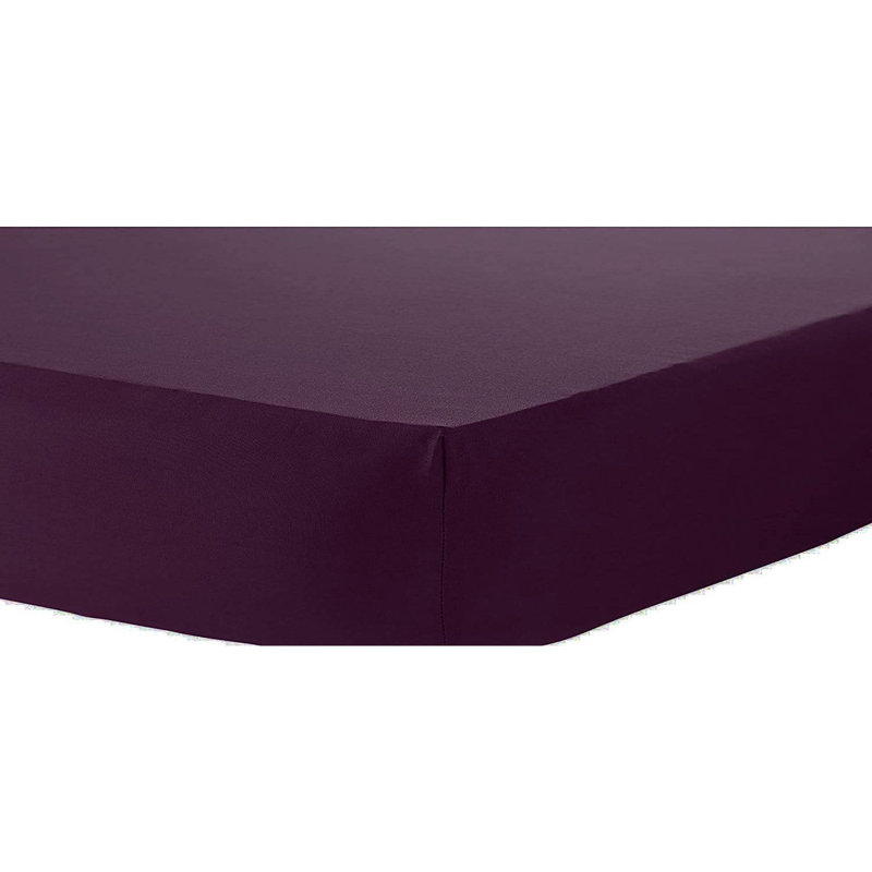 Plain Weave / Muslin Fitted Sheet, Purple, Small Single (2'6)