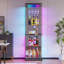 Glass Display Cabinet with Sensor RGB Lights, Wine Cabinet with Lock-394837291