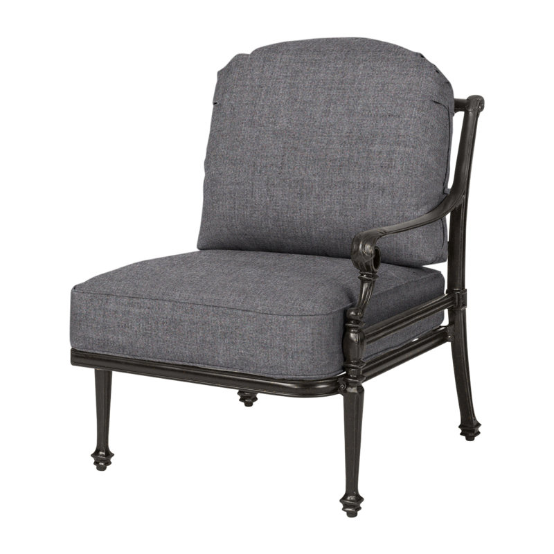 Grand Terrace Cushion Left Arm Lounge Chair with Sunbrella Cushion, Cast Slate Sunbrella® Plainweave, Vintage