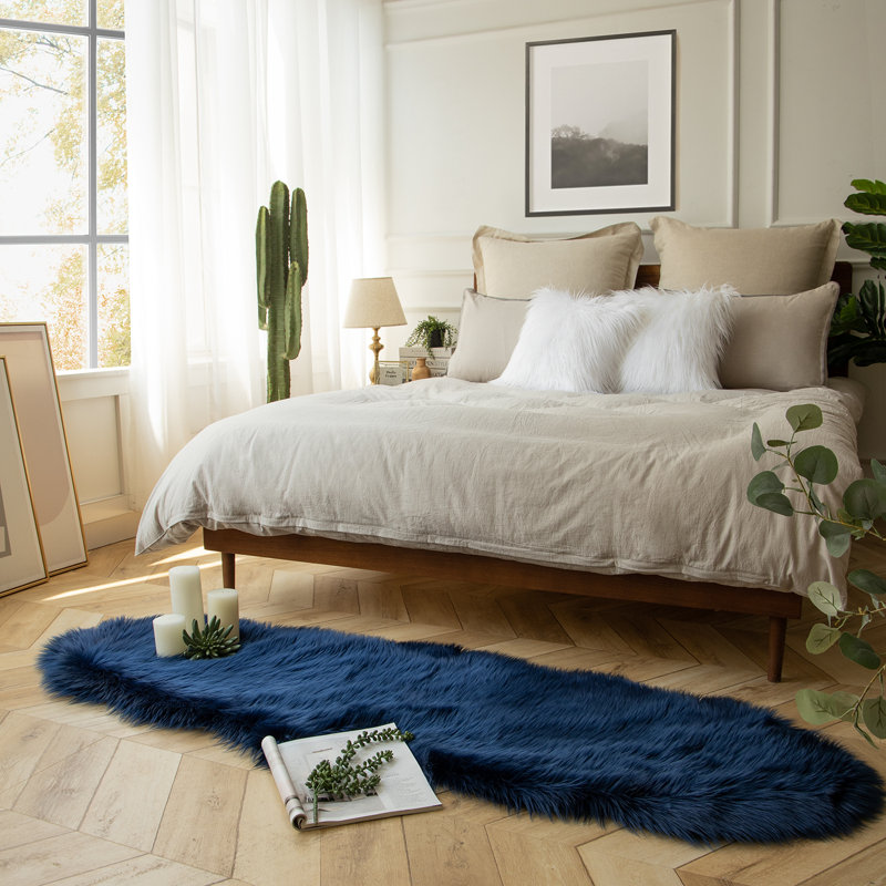 Tapis Indeigh, Nouveauté 2 pi x 6 pi, Bleu
