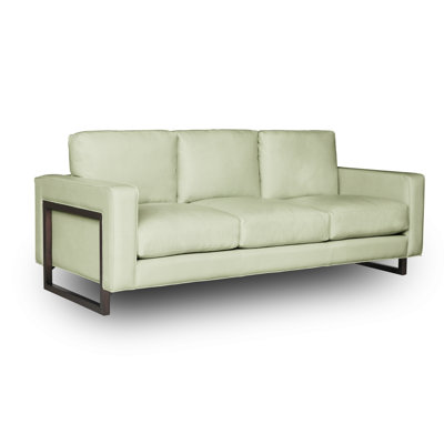 Canapé à accoudoirs carrés en cuir véritable 84 po Penelope