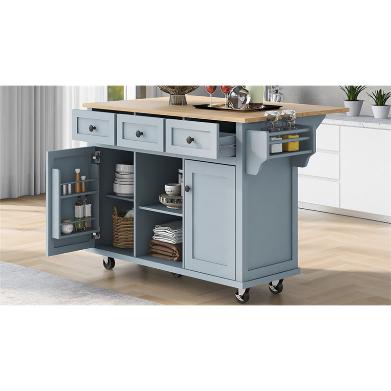 Calice 53 " W Kitchen Island, Blue
