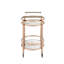 Chariot de service en verre transparent et finition or rose Lakelyn