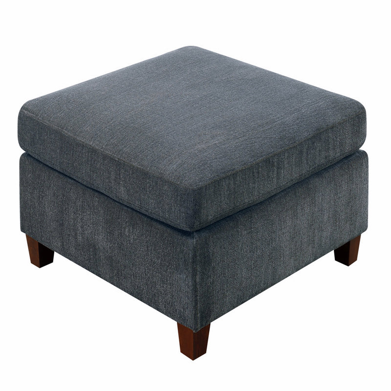 1 repose-pieds en tissu de chenille gris