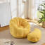 Fauteuil à billes et repose-pieds en fausse fourrure de lapin 46 po Wilder - Siège confortable luxueux-1535055302