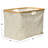 Bamboo Rimmed Krush Container Basket with Cut Out Handles, Tan Chevron-86519639