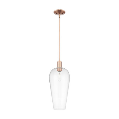 Downtown Urban - Chelsea - 1 Light 8" Cord Hung Mini Pendant - Brushed Satin Nickel Finish - Seedy Shade