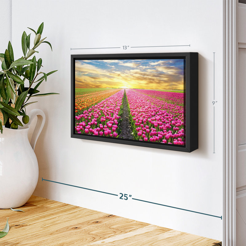 Impression sur toile Tulip Flower Field, H 9 po x l 13 po