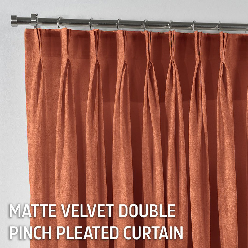 Room Darkening Single Curtain Panel, Orange, 150 W x 450 D cm