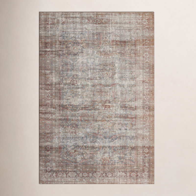 Tapis oriental rouge / brique Chris Loves Julia x Loloi Jules, Rectangle 8 pi 6 po x 11 pi 6 po