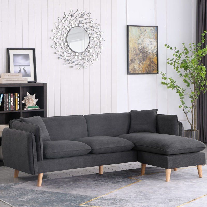 Canapé modulaire en tissu gris foncé Brayden