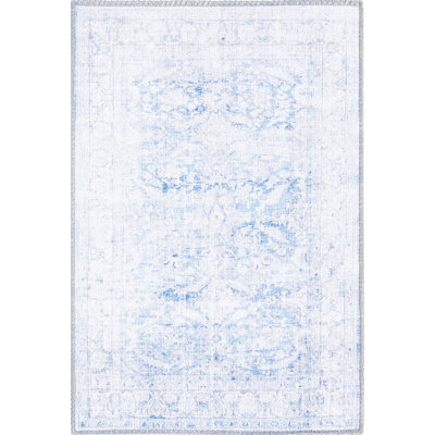 Tapis traditionnel bleu pâle Alush