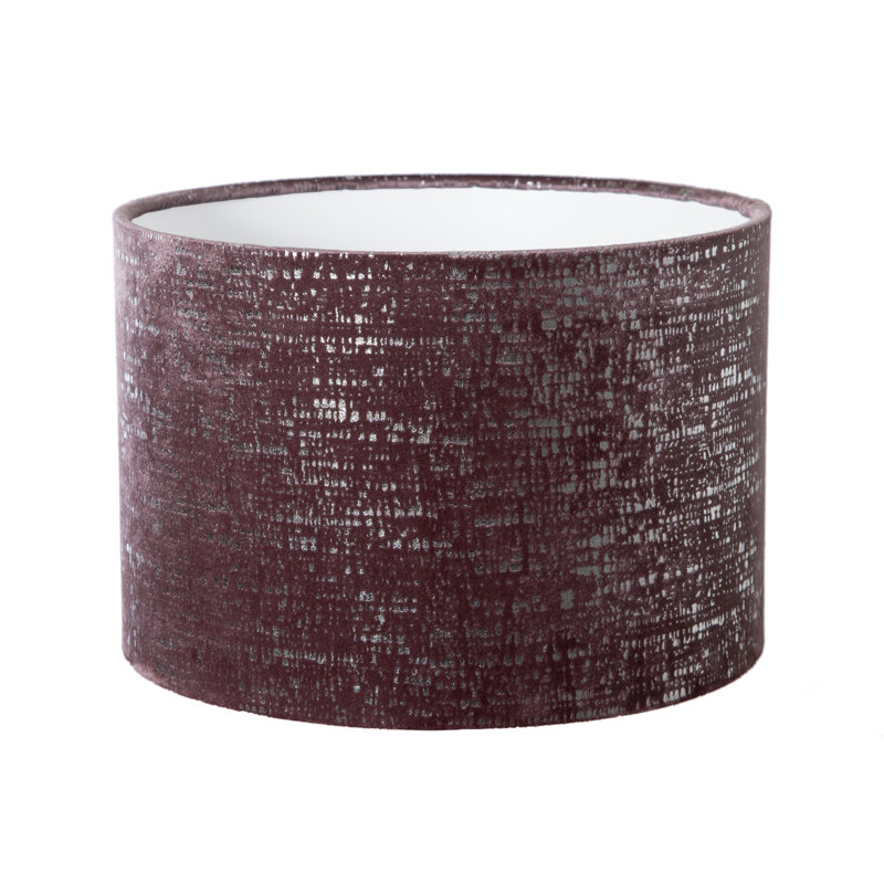 Velvet Drum Lamp Shade ( Screw On ), 35cm H x 35cm W x 35cm D, Mauve