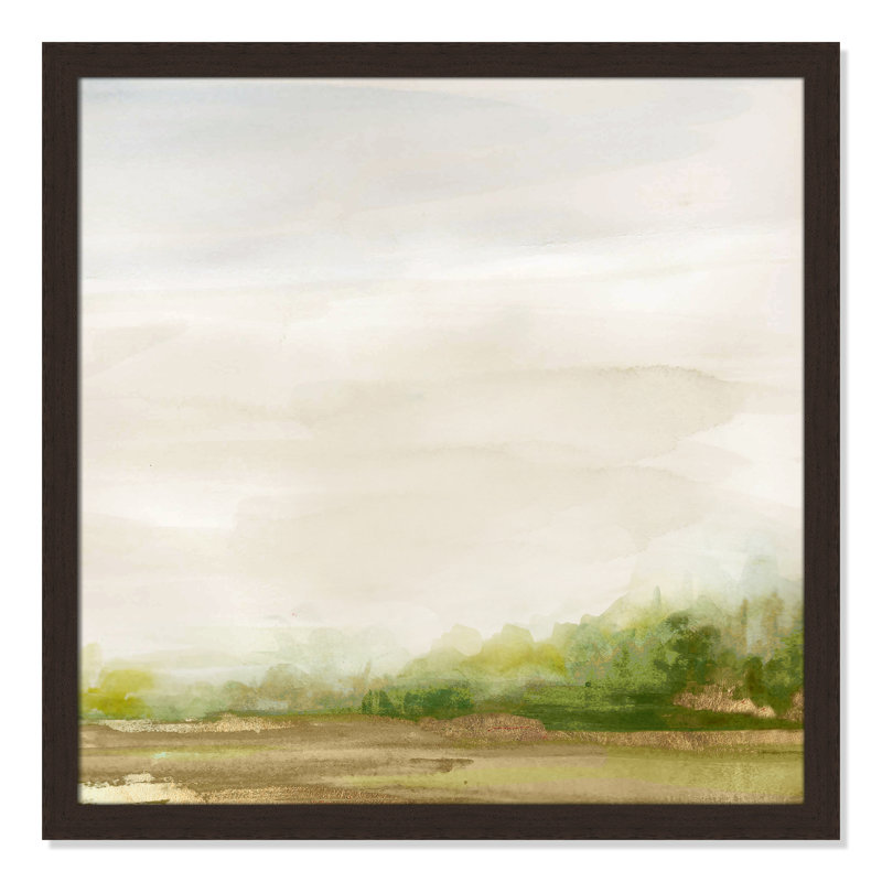 Icare Evening Stroll - peinture encadrée, Cadre noyer, H 28,5 po x l 28,5 po x P 1,12 po