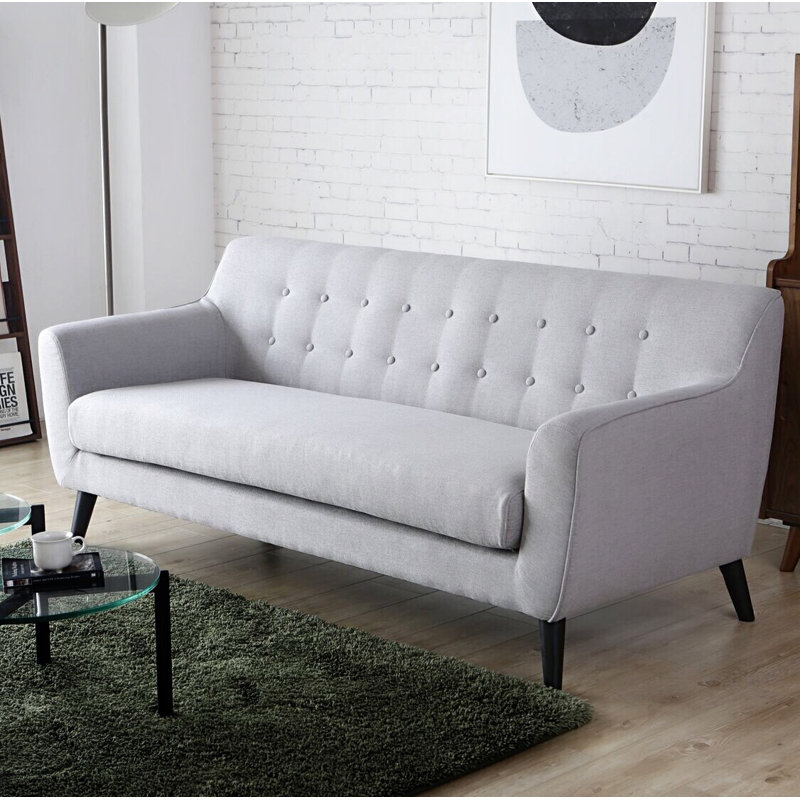 Canapé à accoudoirs carrés 74,8 po, Gris clair