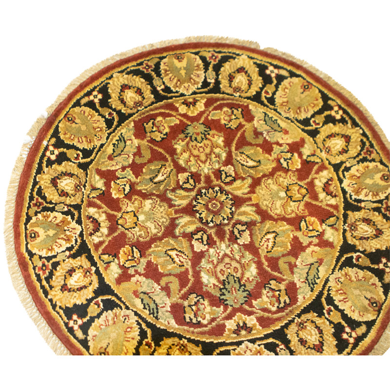 High-Quality Hand-Knotted Red And Black Area Rug