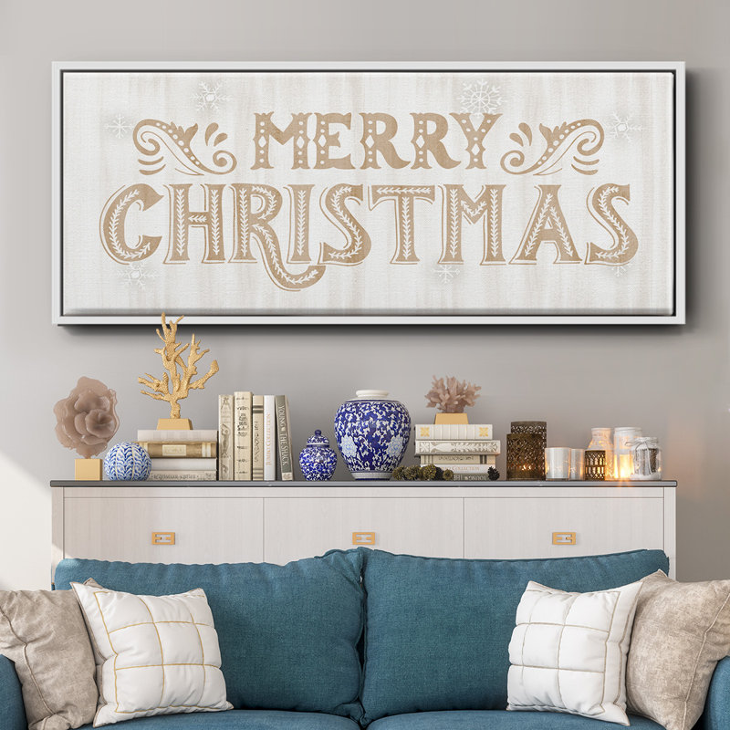 Merry Christmas - toile encadrée, H 12 po x l 30 po